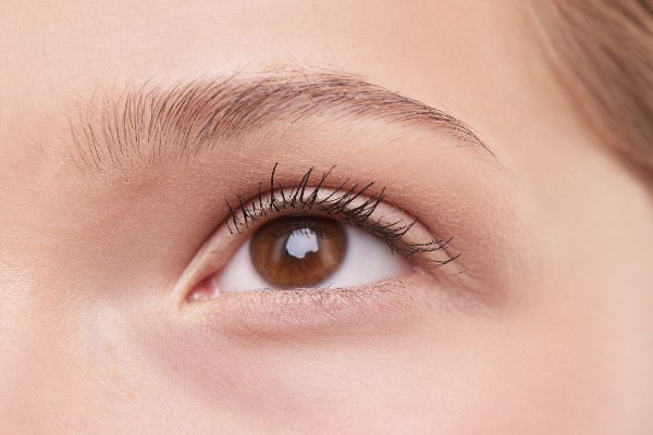 closeup of woman's false eyelashes