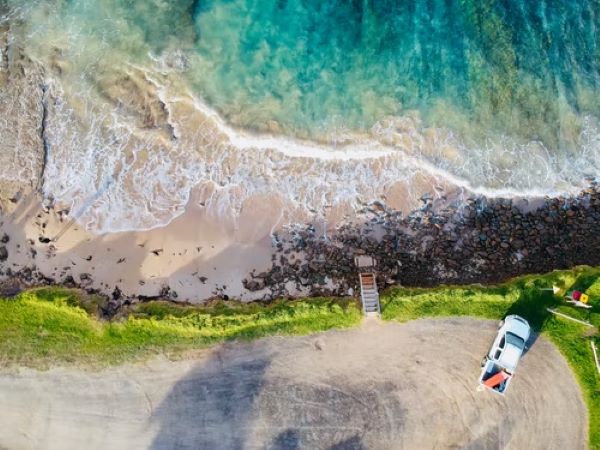 top down drone view of great ocean road coastal area