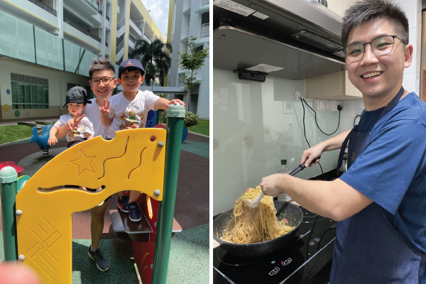 A Shopee father with his children at the playground Shopee work culture fathers