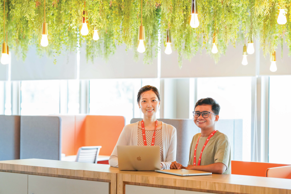 A Shopee Product Manager and Shopee Engineer in the Office