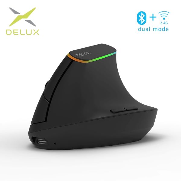 black delux ergonomic mouse with rgb lighting