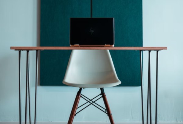 work desk seat against wall