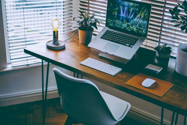 work desk by window