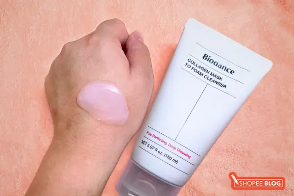 best facial cleansers singapore - Biodance Mask to Foam Cleanser on hand