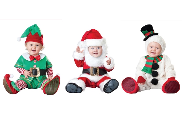 newborn christmas costume ideas elf, santa, and snowman
