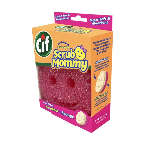 Scrub Daddy Original Plus Mommy Sponge w/Cif 16.9 oz. All Purpose Cleaning  Cream Original - Multi-Surface 3 count bundle