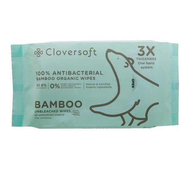 Cloversoft Plant-based Antibacterial Wipes