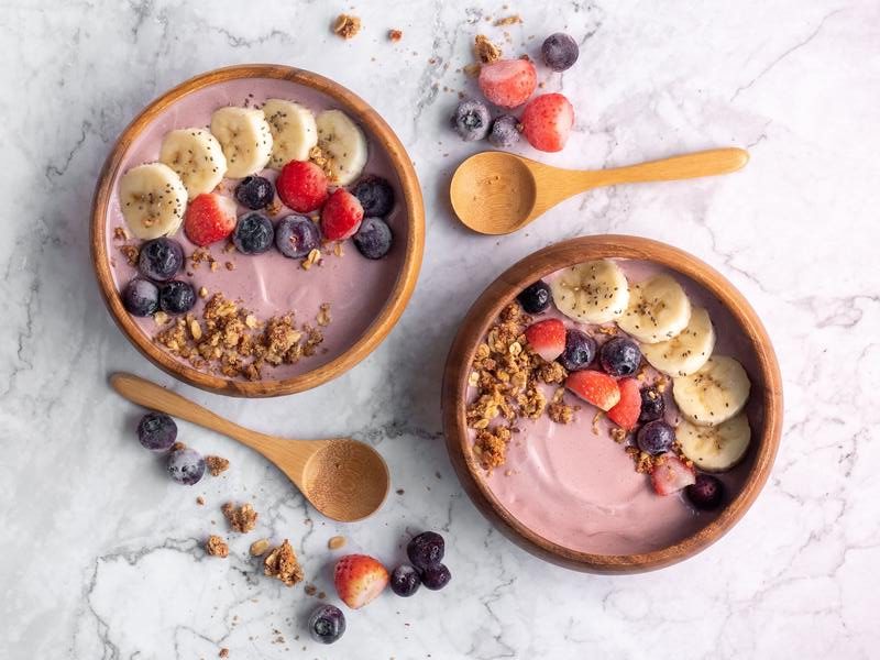 berry acai in wooden bowl (best acai singapore)