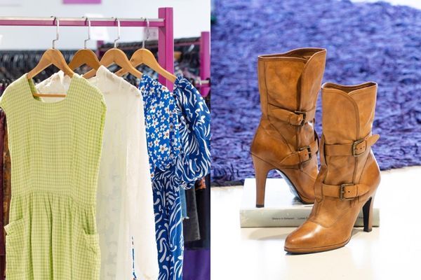 clothes and leather boots at The Fashion Pulpit best thrift stores for swapping in Singapore