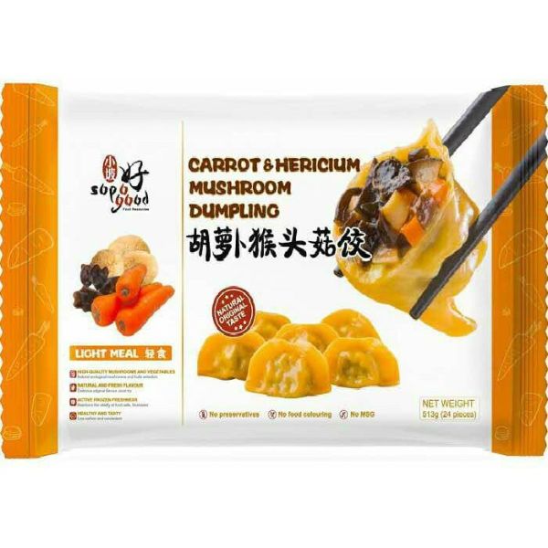 best vegetarian dumplings singapore yocorn carrot and hericum mushroom
