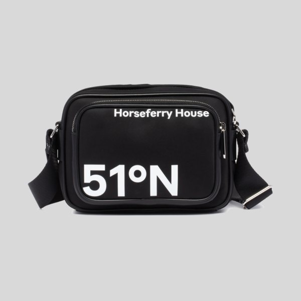 Burberry Unisex Black Horseferry Paddy Nylon Crossbody Bag