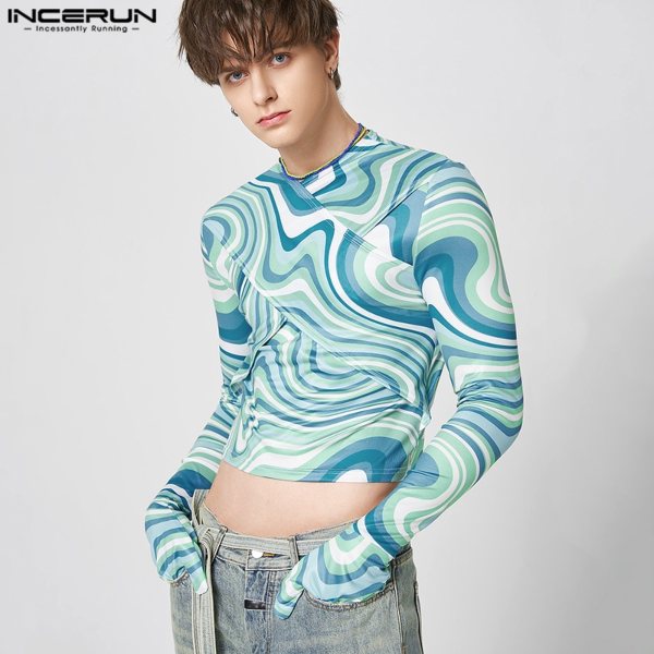 INCERUN Men's Fashion Ripple Pullover