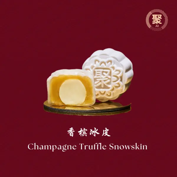 JU Signatures Champagne Truffle with Pure White Lotus Paste Mini Snowskin best alcoholic mooncake singapore 2024 