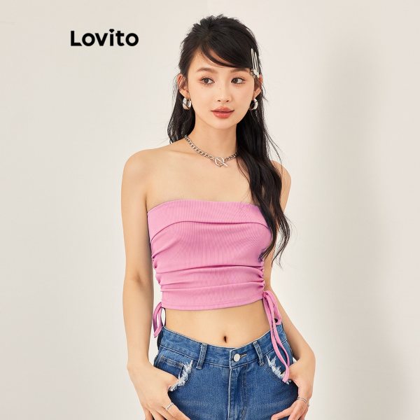 Lovito Casual Ruched Tank Top