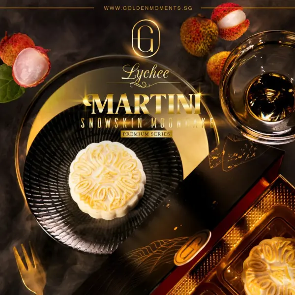 golden moments Premium Lychee Martini Snowskin Mooncakes