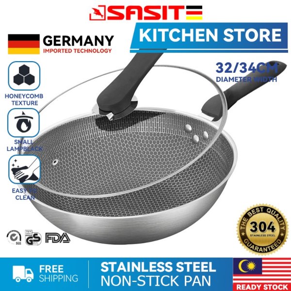 SASIT Germany 304 Uncoated Non-Stick Pan