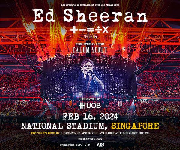 upcoming concert singapore 2024 Ed Sheeran with Calum Scott