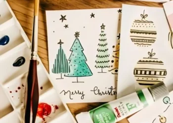 christmas card ideas for kids art and craft paint brush