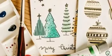 christmas card ideas for kids art and craft paint brush