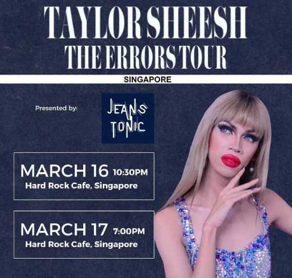 taylor sheesh upcoming concerts in singapore