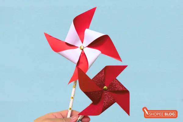 preschool national day craft ideas - red and white pinwheels