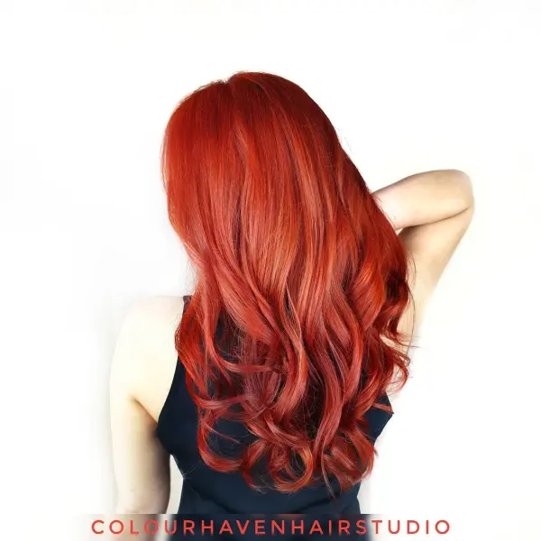 Colour Haven Hair Studio red hair girl