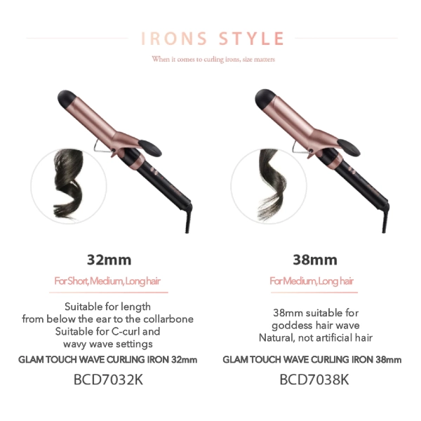 BABYLISS BCD7032K - BCD7038K Glam Touch Wave Curling Iron - best hair curler singapore