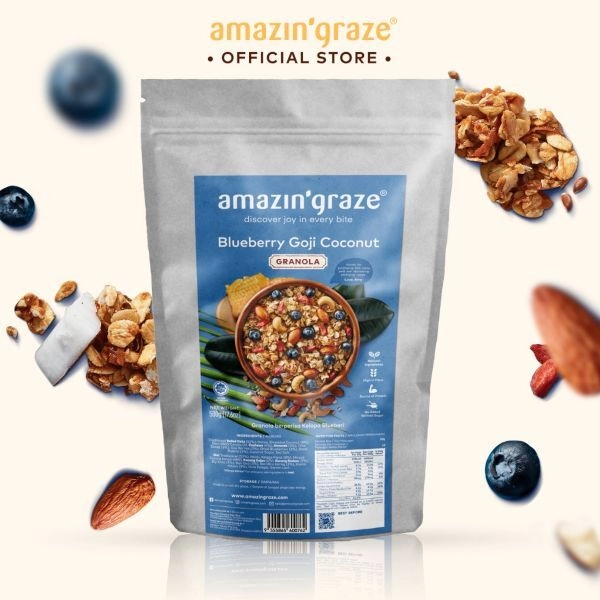 Amazin’ Graze Blueberry Goji Coconut Granola - best healthy snack singapore