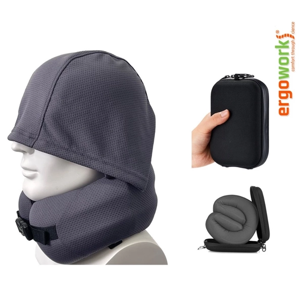 Best Hooded Travel Neck Pillow: Ergoworks Easynap Pocket Travel Pillow