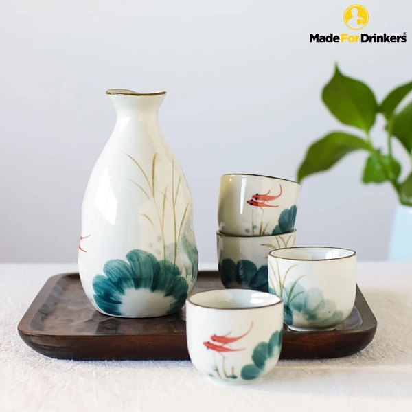 Secret Santa gift idea singapore: 5-Piece Porcelain Ceramic Sake Set