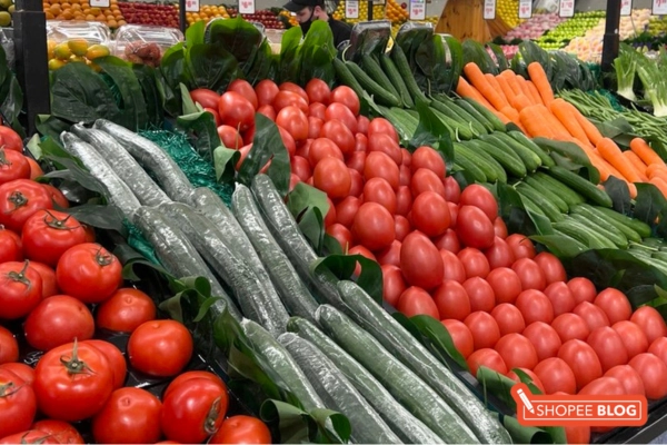 a row of fruits and vegetables - best healthy snack singapore