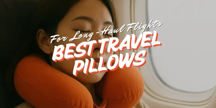 woman sleeping on plane with the best travel pillow singapore