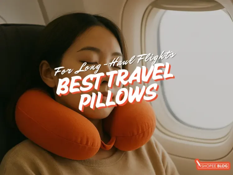 woman sleeping on plane with the best travel pillow singapore
