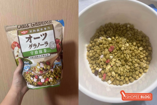 Nissin Matcha Oats Granola - best healthy snacks singapore (tested by shopee employee)