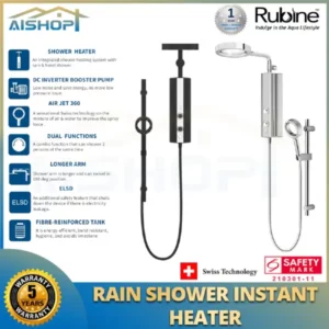 Rubine P10 Rain Shower Instant Heater best water heaters in singapore