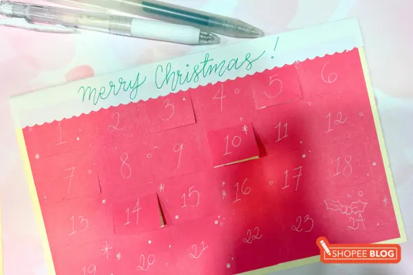 DIY Christmas card ideas Singapore - Advent Calendar Card 4