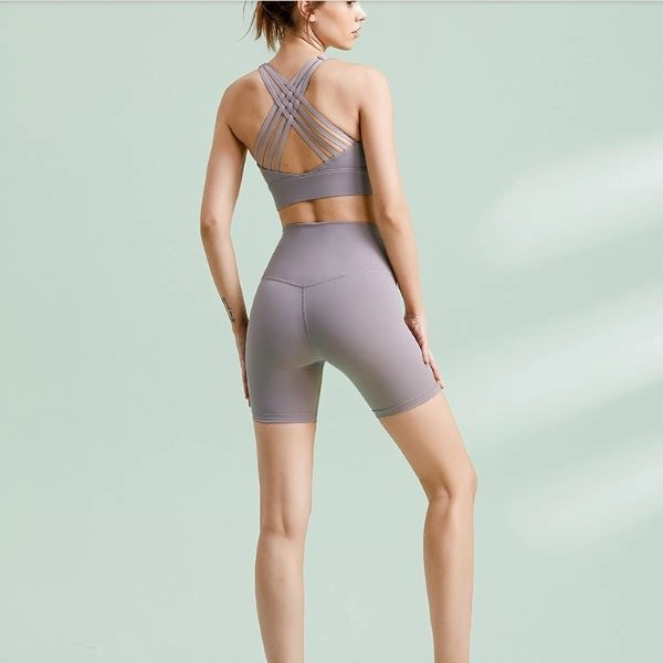 affordable activewear singapore: Air Active grey criss-cross sportswear set