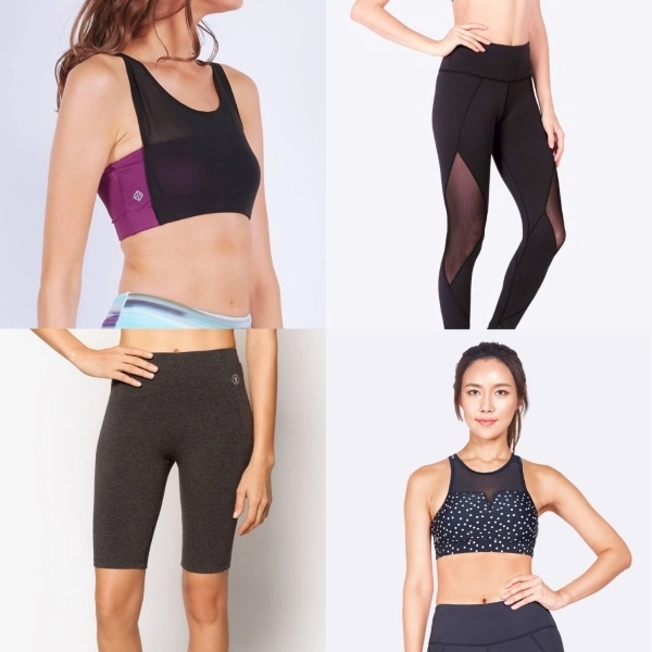 affordable activewear singapore: Funfit Side Panel Boyshorts, Mesh-Over Tube Sports Bra, Racerback Sports Bra, Limitless Leggings