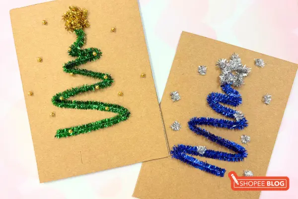 Easy Christmas card ideas Singapore - Fuzzy Wire Card