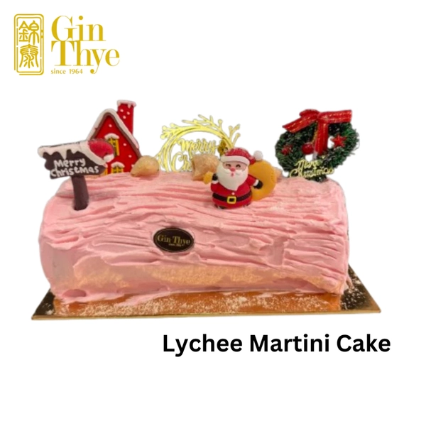 best christmas log cake singapore: Gin Thye Lychee Martini Log Cake