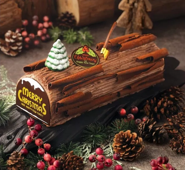 best christmas log cake singapore: Golden Palm Turkey + Log Cake Set