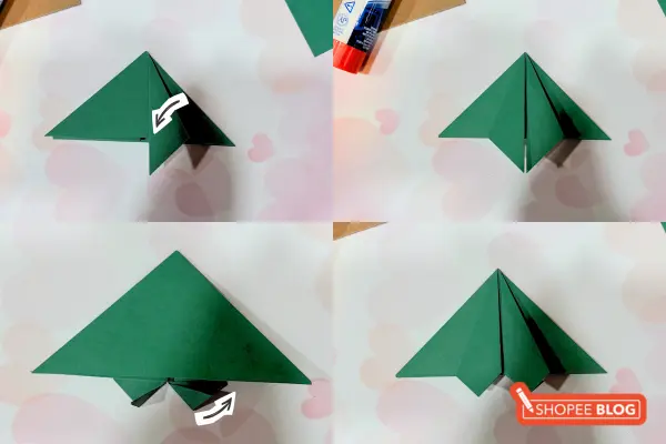 DIY Christmas card ideas Singapore - Origami Tree Card Steps 5 to 6