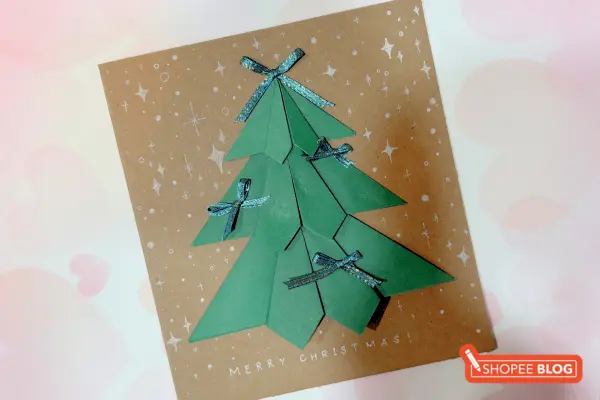 DIY Christmas card ideas Singapore - Origami Tree Card
