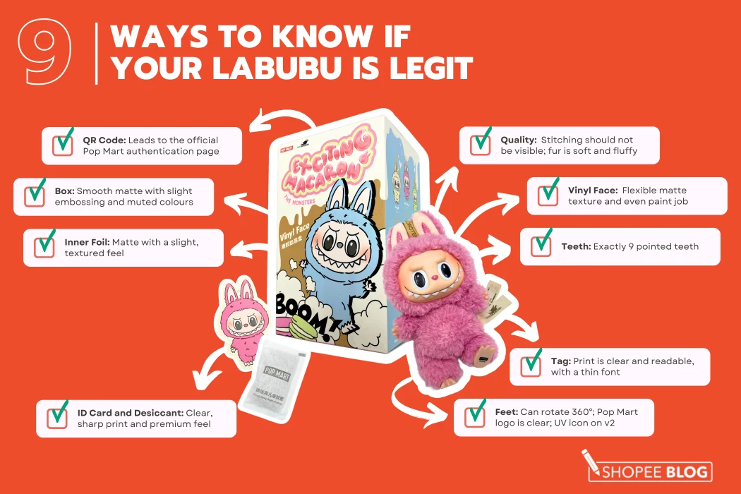 real vs fake labubu - infographic