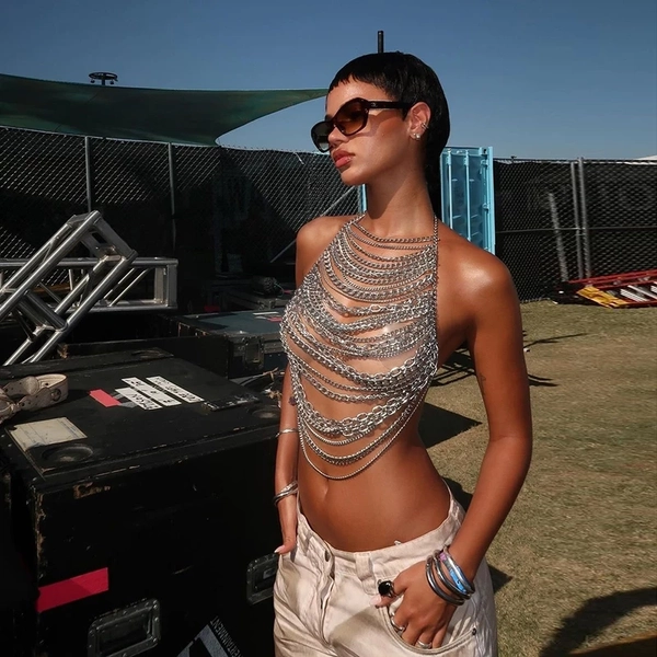 coachella outfit: Chainmail Tank Top