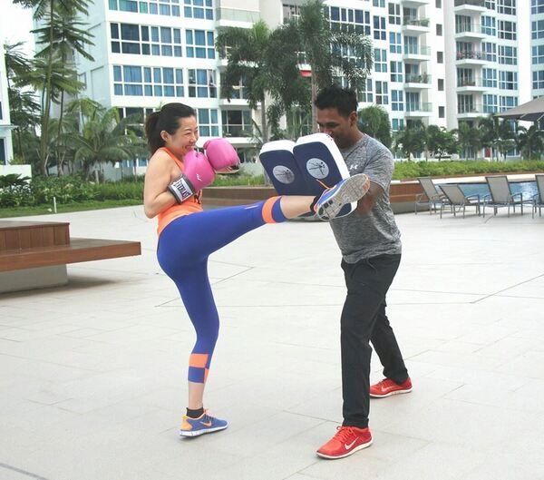 kickboxing classes conducted at a condo by Fitness Functions