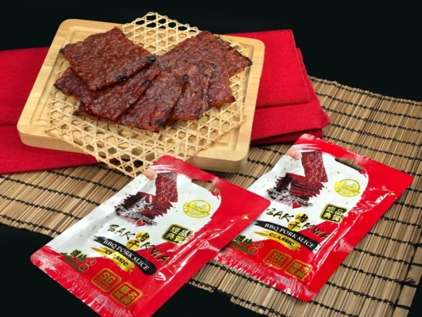 packets of Golden Bridge bite-sized bak kwa