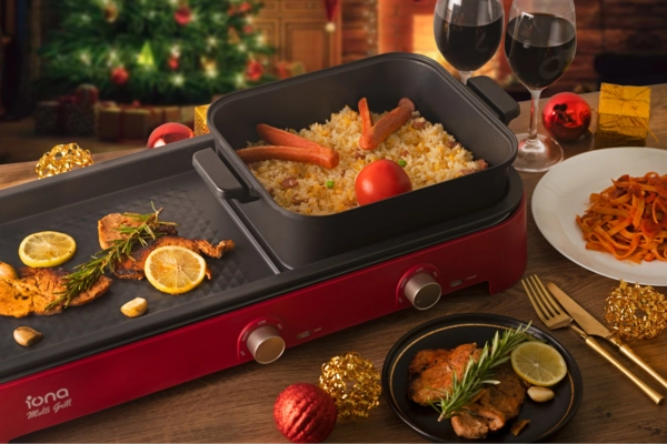 christmas gifts for women: IONA 2-in-1 Yuan Yang Steamboat and BBQ Grill Plate