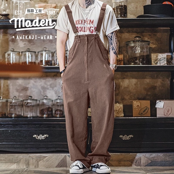 edm music festival outfit ideas for guys: Maden Retro Deck Overalls