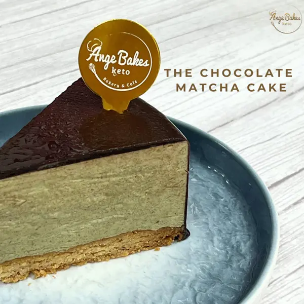 Best keto dessert delivery places in Singapore : Chocolate Matcha Cake by Ange Bakes Keto